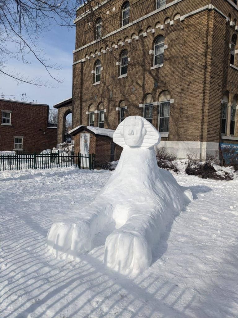 Pharaon de neige dans le secteur de Rosemont-La Petite-Patrie