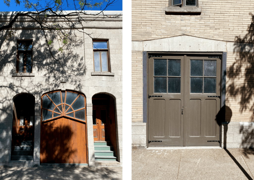 Deux portes cochères dans la ville de Montréal