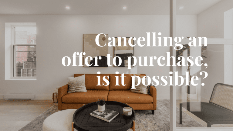 Cancelling an offer to purchase