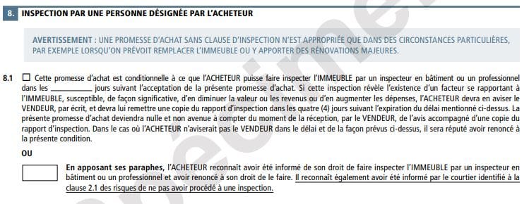 Promesse d'achat 8 - Courtier immobilier montreal