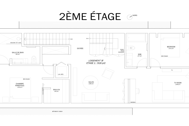 2e étage Plan - 5175 Rue Chambord